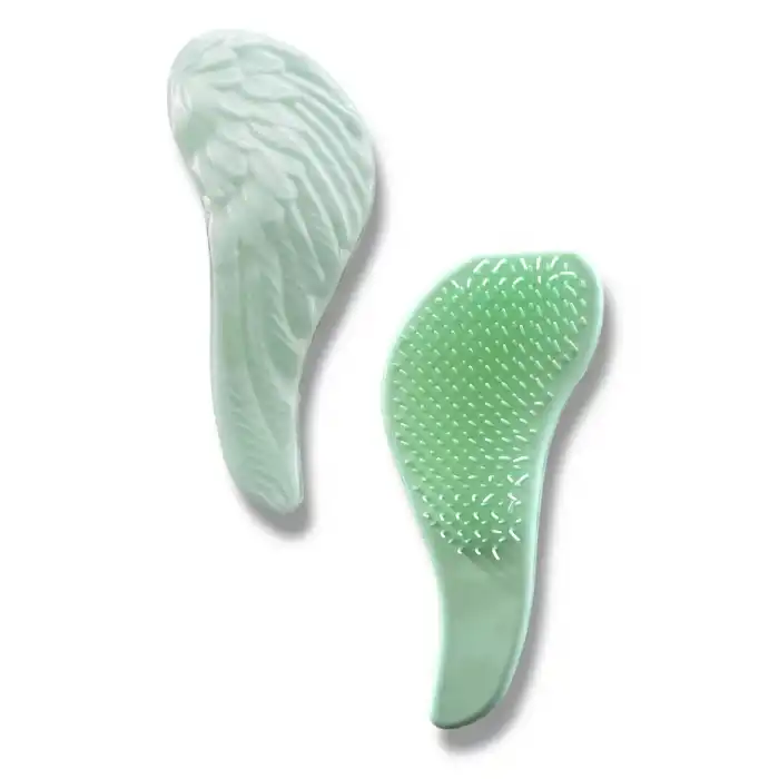 Yeşil Renk Kanat Figürlü Saç Tarama Fırçası/ Tarak