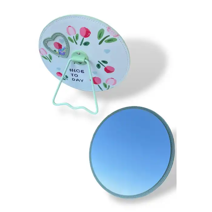 Yeşil Renk Karışık Figürlü Yuvarlak Masa Aynası