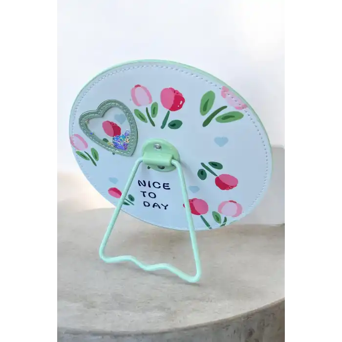 Yeşil Renk Karışık Figürlü Yuvarlak Masa Aynası