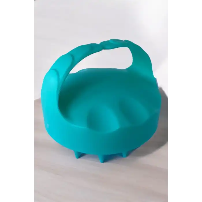 Yeşil Renk Silikon Dişli Saç Derisi Masaj Fırçası