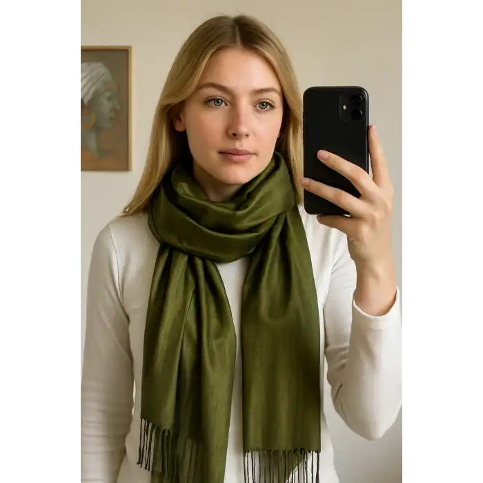 Yeşil Renk Tafta Şal