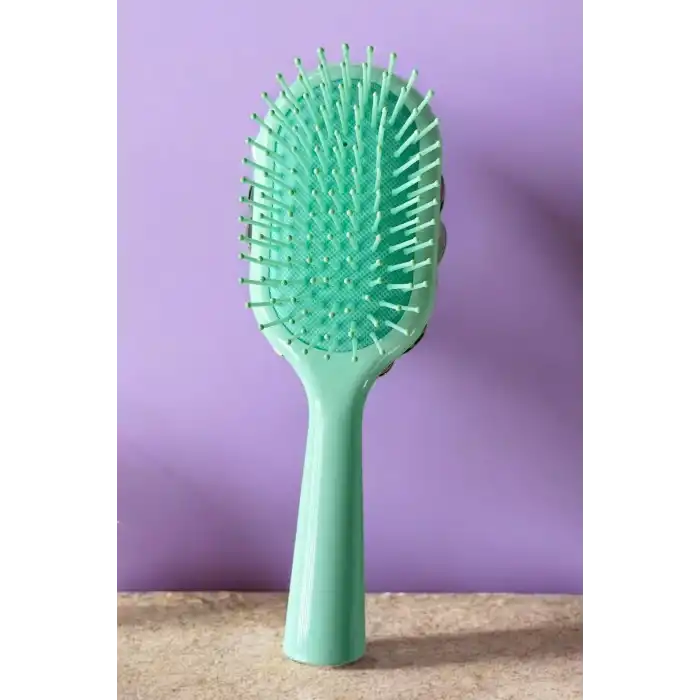 Yeşil Renk Taş Ve Love Yazılı Saç Tarama Fırçası/ Tarak