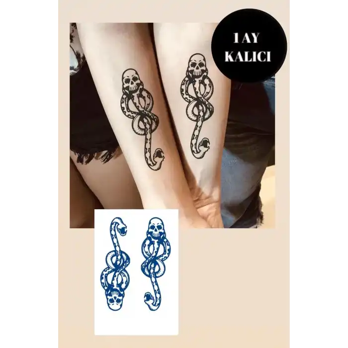 Yılan Figürlü 12 Saat Sonra Kararan Geçici Mini Dövme Tattoo