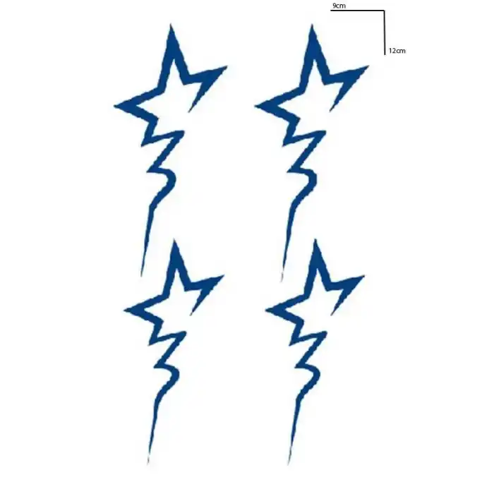 Yıldız Figürlü 12 Saat Sonra Kararan Geçici Mini Dövme Tattoo