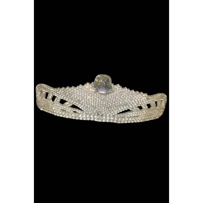 Zirkon Taşlı Gelin/Kına/Nişan/Söz Tasarım Taç