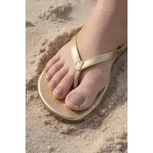 12li Açık Kahve Renk Ayak Takma Tırnak (Yapıştırıcılı)