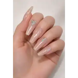 12li Karışık Renk Jel Görünümlü Takma Tırnak (Yapıştırıcılı)