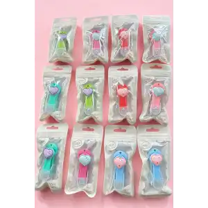 12li Karışık Renk Kalp Figürlü Tırnak Makası Set