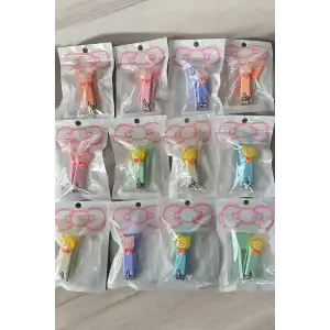 12li Karışık Renk Karışık Figürlü Tırnak Makası Set