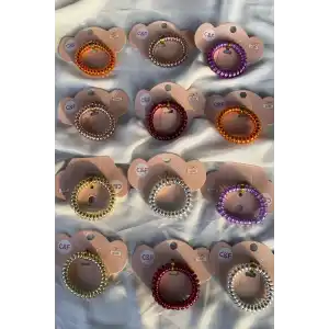 12li  Karışık Renk Parlak Helezon Toka Set