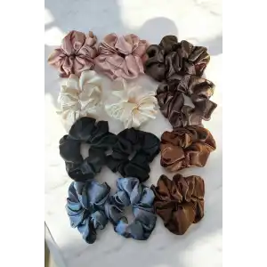 12li Karışık Renk Saten Simit Toka Set