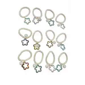 12li Karışık Renk Yıldız Figürlü Helezon Toka Set