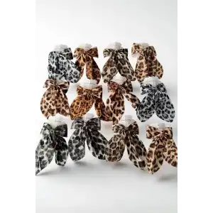 12li Leopar Desenli Kurdele Figürlü Otomat Toka Set