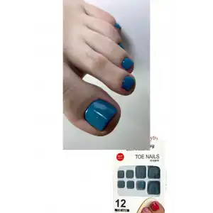 12li Mavi Renk Takma Tırnak Set (Yapıştırıcılı)