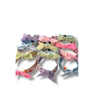 12´li Karışık Renk Kurdele Detaylı Taç Set