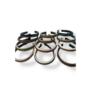 12´li Karışık Renk Taş Detaylı Taç Set