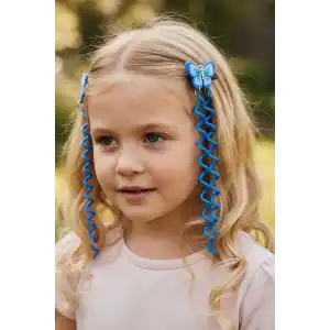 2li Mavi Renk Kelebek Figürlü Çocuk Yan Toka