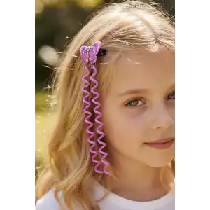 2li Pembe Renk Kelebek Figürlü Çocuk Yan Toka