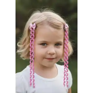 2li Pembe Renk Kurdele Figürlü Çocuk Yan Toka