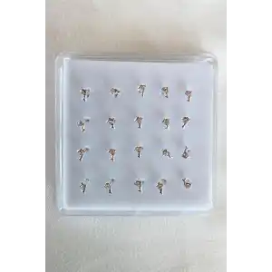 20li Gümüş Renk Taş Detaylı Balina Figürlü  Hızma Set