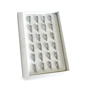 24lü Gümüş Renk Beş Taş Detaylı Yüzük Set