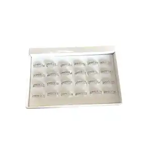 24lü Gümüş Renk Beştaş Detaylı Yüzük Set