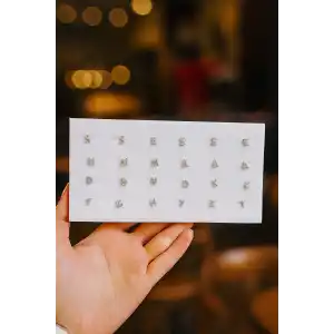 24lü Gümüş Renk Harfli Taş Detaylı Tragus Küpe Set