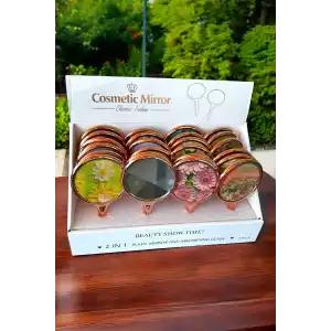 24lü Karışık Figürlü El Aynası Set