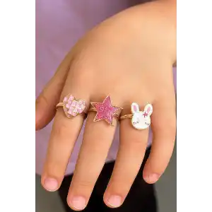 3lü Karışık Figürlü Çocuk Yüzük Set