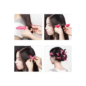 4lü Pembe Renk Isısız Saç Şekillendirici Saç Sosisi