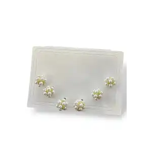 6lı Altın Renk İnci Detaylı 14k Altın Kaplama Küpe et