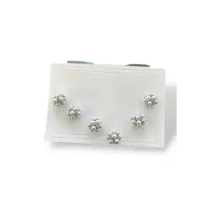 6lı Gümüş Renk İnci Detaylı 14k Altın Kaplama Küpe Set