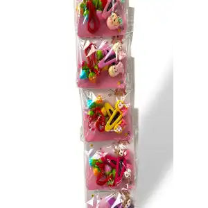 6lı Karışık Renk Karışık Figürlü Lastik Ve Yan Toka Set