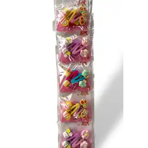 6lı Karışık Renk Karışık Figürlü Yan Toka Set