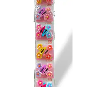 6lı Karışık Renk Papatya Figürlü Yan Toka Set