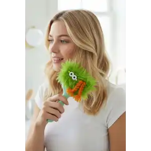 Yeşil Renk Canavar Figürlü Charm Takılabilir Saç Fırçası/Tarak