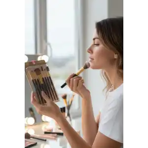 8li Altın Ve Siyah Renk Makyaj Fırçası Set