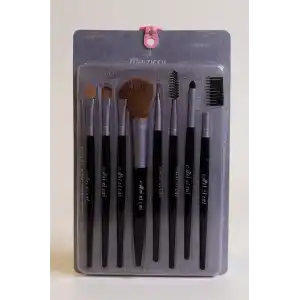 8li Mor Ve Siyah Renk Makyaj Fırçası Set