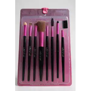 8li Pembe Ve Siyah Renk Makyaj Fırçası Set