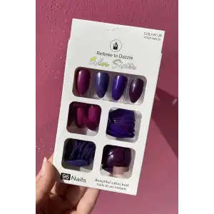 96lı Karışık Renk Takma Tırnak Set