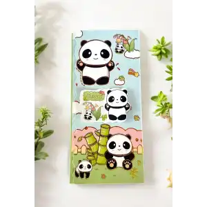 Açık Mavi Renk Panda Figürlü Yapışkanlı Not Kağıdı