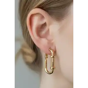 Altın Renk 14K Altın Kaplama TX Küpe (Çift)