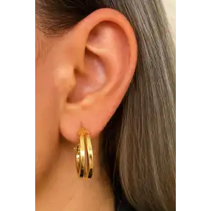 Altın Renk 15MM Halka Küpe (Çift)