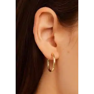 Altın Renk 25MM Çelik Halka Küpe (Çift)