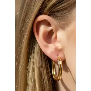 Altın Renk 25MM Halka Küpe (Çift)