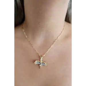 Altın Renk Anka Kuşu Figürlü YSX Kolye