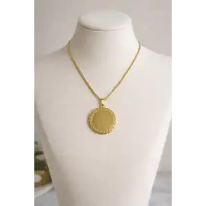 Altın Renk Ayet Yazılı Çelik Kolye