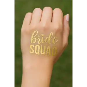 Altın Renk Bride Squat Yazılı Geçici Dövme Tattoo