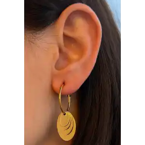 Altın Renk Çelik Halka Küpe (Çift)