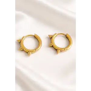 Altın Renk Çelik Halka Küpe (Çift)